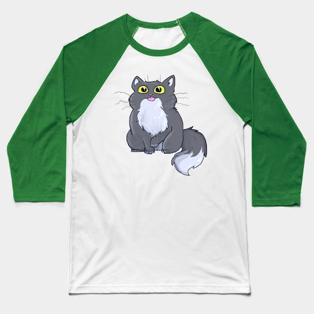 Cat Blep (No Text) Baseball T-Shirt by sky665